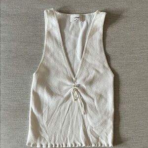 Wilfred Cream Ribbed Tank Top